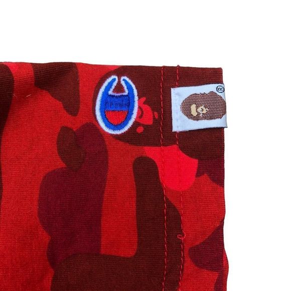 A Bathing Ape Bape X Champion T Shirt Red Camo Small - Picture 14 of 16